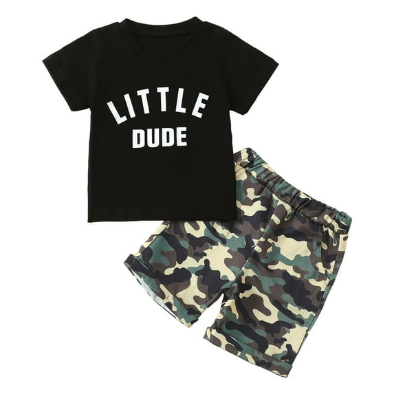 Baby Boy Clothes Summer Outfits Toddler Baby Boys Short Sleeve Top and Shorts, 2 Pc Set Camouflage 4-5 Years