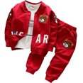 thumbnail image 1 of Baby Boy Clothes Toddler Infant Outfits for Boys 3 Piece Suit Long Sleeve+Jacket+Pants, 1 of 6