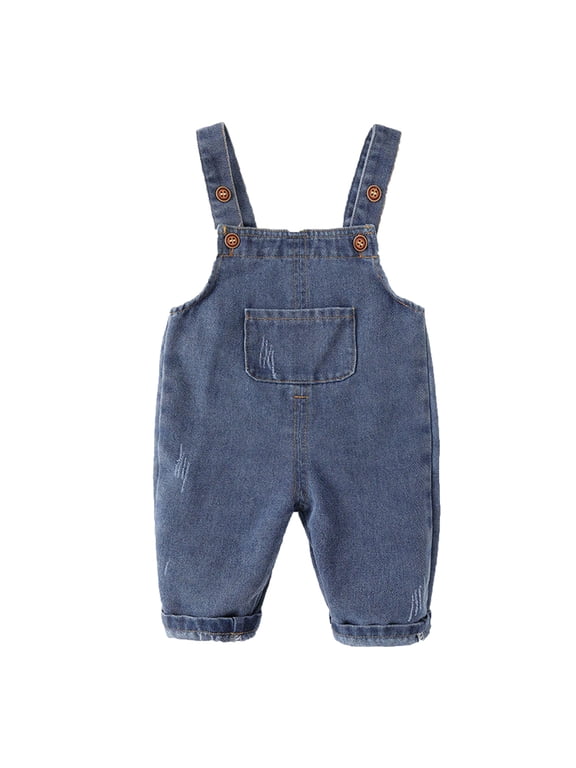 Baby Boy Denim Overalls Fashion Strap Trousers Bib Cute Trousers Sizes 0-3Y