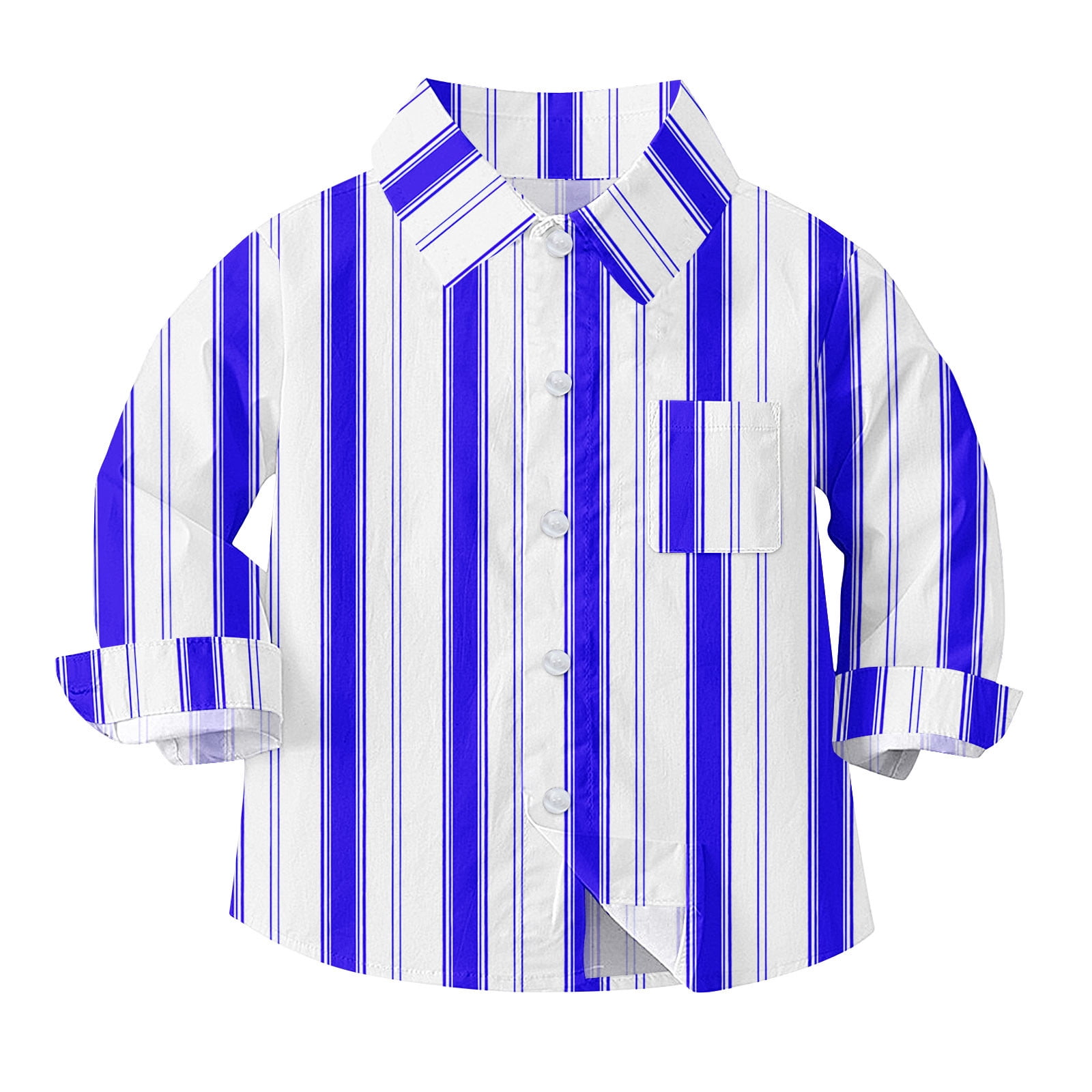 Baby Boy Shirt Full Sleeves Dotted Style In Blue main image 1