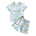 thumbnail image 1 of Baby Boy Easter Outfit Easter Egg Printed Crewneck Short Sleeve T-Shirt And Shorts Set Toddler Outfits Set, 1 of 7