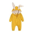thumbnail image 1 of Baby Boy Easter Outfit Toddler Girl Bunny Hoodie Romper with Zipper Baby Boy Easter Clothes, 1 of 9