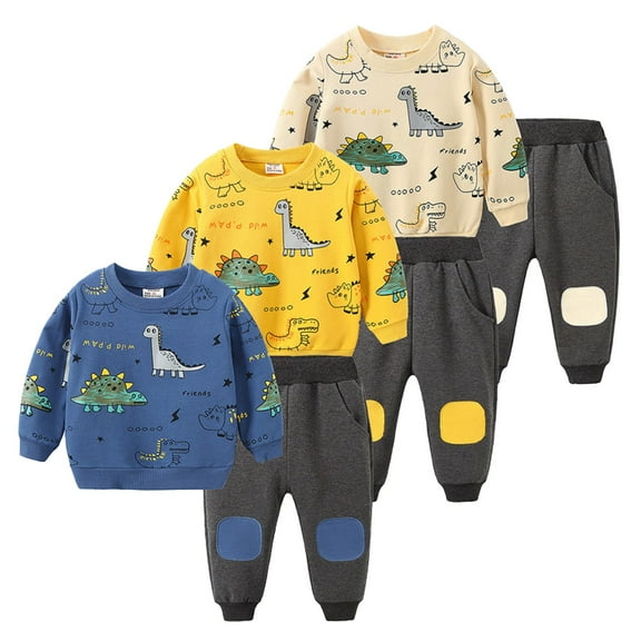 Baby Boy Fall Clothes 12-18 Months Toddler Baby Boy Fall Clothes Embroidery Sweatshirt Pullover Tops   Casual Pants Infant 2 Piece Winter Outfit Set