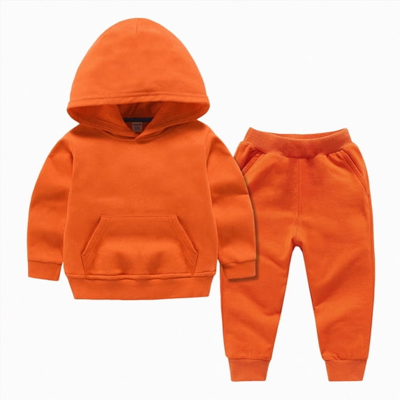 Baby Boy Fall Clothes Set Long Sleeve Print Sweatshirt Pants Toddler Infant Outfits 6-12 Months 12-24 Months 2T 3T 4T 5T 6T 7T 8T 9T Children(Orange,3-4 Years)