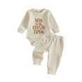 thumbnail image 1 of Baby Boy Fall Outfit Embroidery Crew Neck Long Sleeve Romper and Pants 2Pcs, 1 of 9