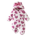 thumbnail image 1 of Baby Boy Jumpsuit Cute Print Onesie Baby Long Sleeve Zipper Bear Ear Hooded Romper Warm Baby Boy Clothes Baby Clothes for Girls 0-3 Months, 1 of 9