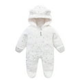 thumbnail image 1 of Baby Boy Jumpsuit Star Onesie Long Sleeve Zipper Bear Onesie Hooded Jumpsuit Bodysuit Warm Baby Boy Clothes Cute Baby Boy Clothes 9-12 Months, 1 of 3