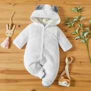 PATPAT Baby Boy / Girl 3D Bear Design Winter Hooded Jumpsuit