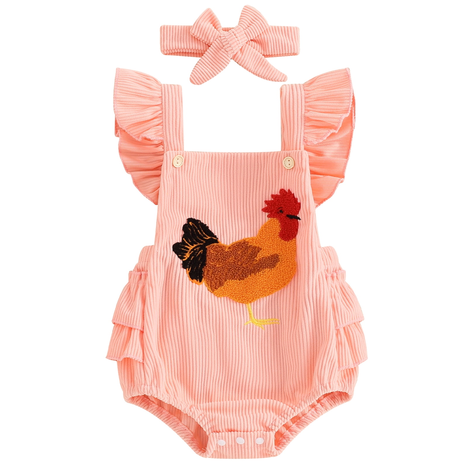 Baby Boy Girl Animal Rompers Infant Western Clothes Fuzzy Rooster