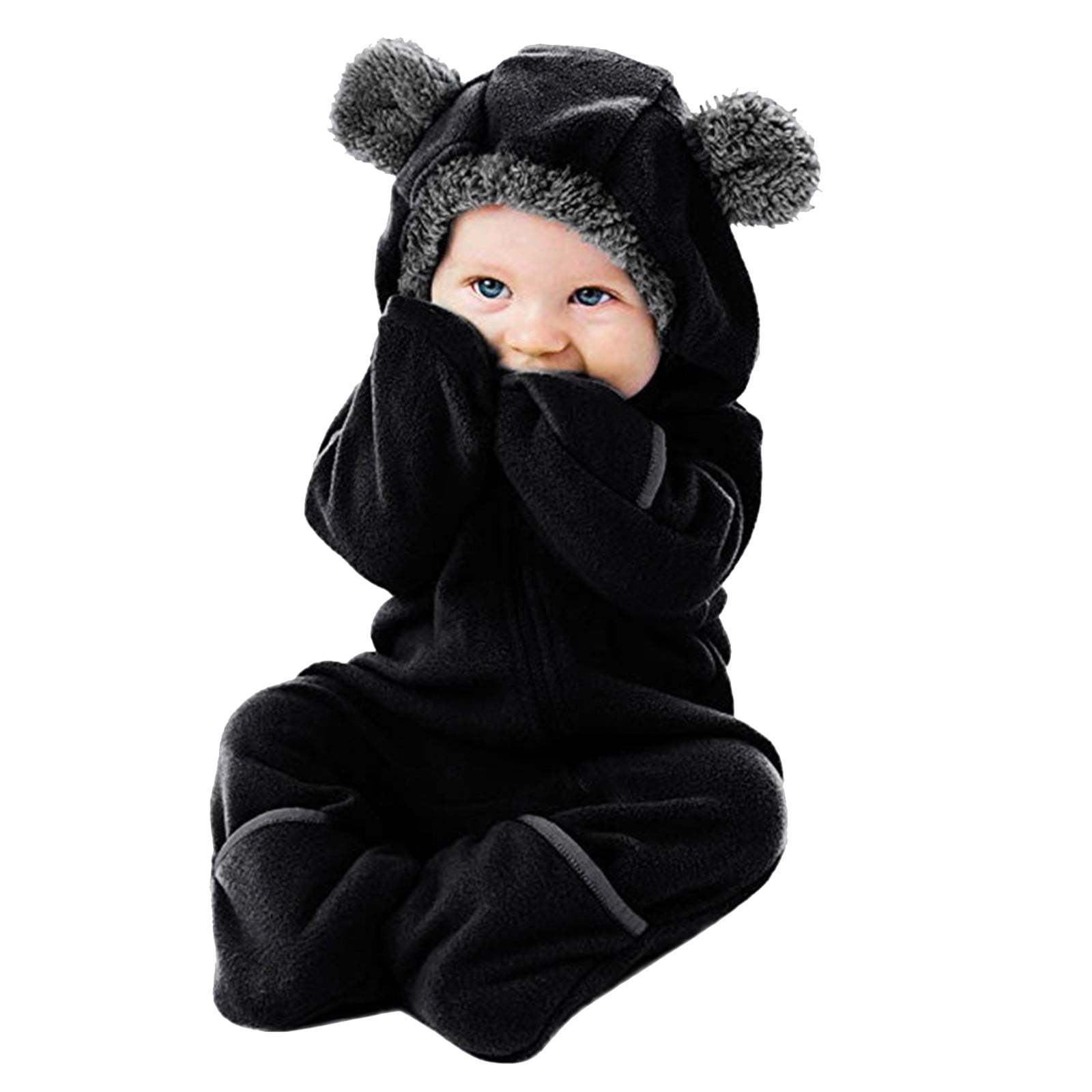 Baby Bear Hooded Cotton Padded Romper