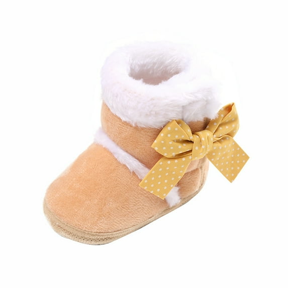 Baby Boy Girl Boots Newborn Shoes Winter Snow Bowknot Anti-Slip Soft Sole Warm Infant Toddler Prewalker Booties