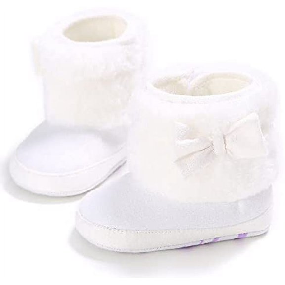 Baby Boy Girl Boots Newborn Shoes Winter Snow Bowknot Anti-Slip Soft Sole Warm Infant Toddler Prewalker Booties