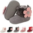 thumbnail image 1 of Baby Boy Girl Boots Newborn Shoes Winter Snow Bowknot Anti-Slip Soft Sole Warm Infant Toddler Prewalker Booties, 1 of 6
