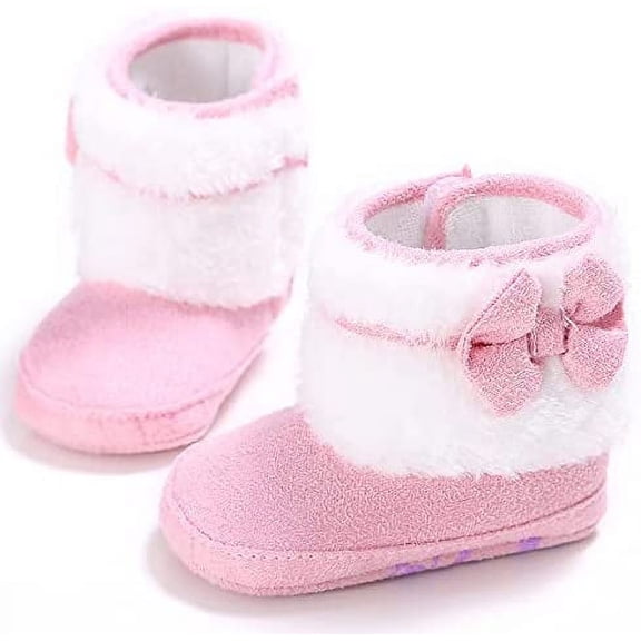 Baby Boy Girl Boots Newborn Shoes Winter Snow Bowknot Anti-Slip Soft Sole Warm Infant Toddler Prewalker Booties