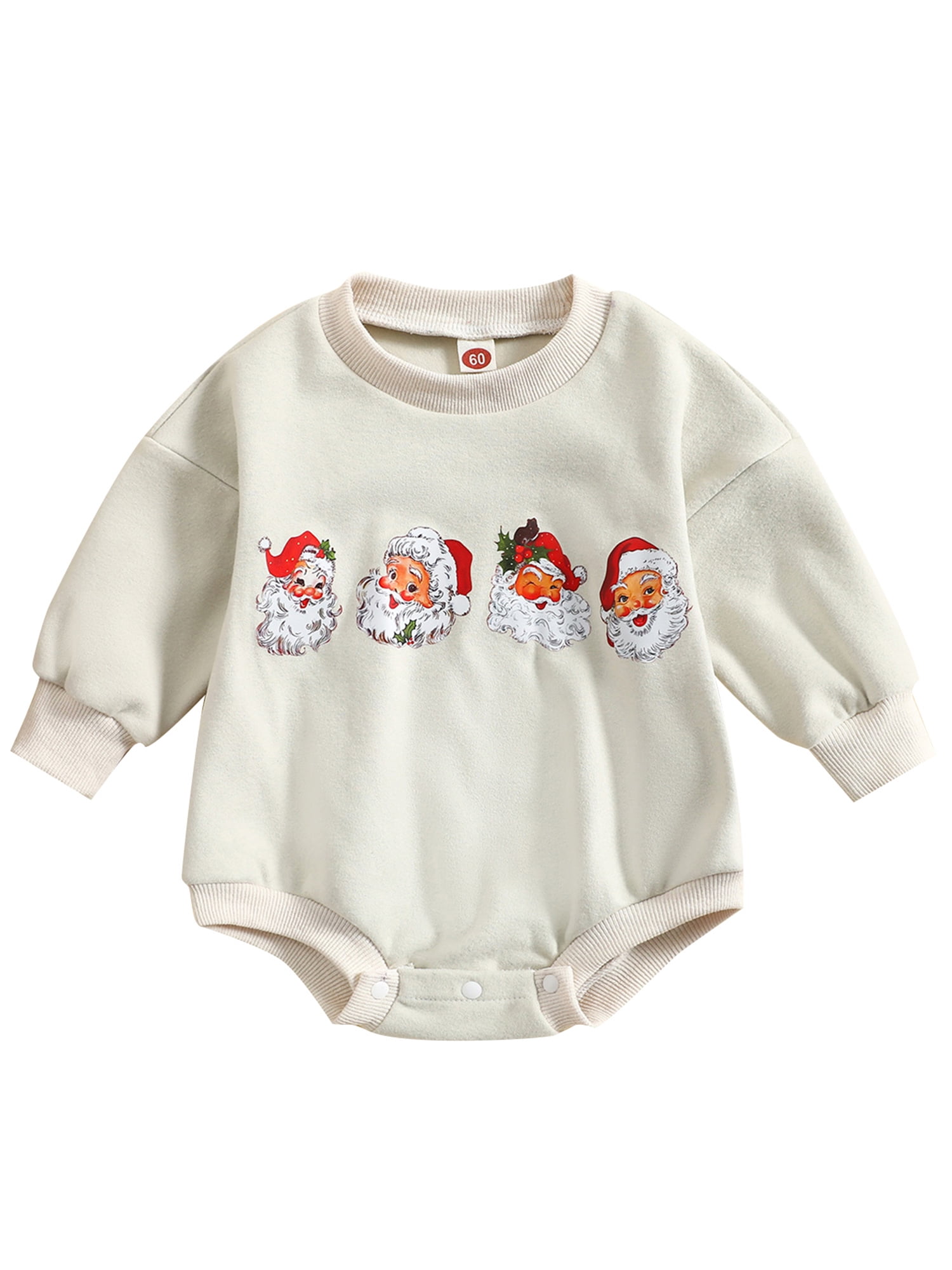 Babyhug Knitted Full Sleeves Winter Wear Romper with Santa Applique - Red