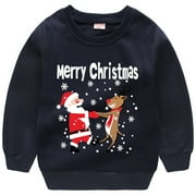 POPSHION Baby Boy Girl Christmas Sweatshirt Funny Snowman Sweater Kids Xmas Gifts Casual Long Sleeve Pullover Top 4T(8085)