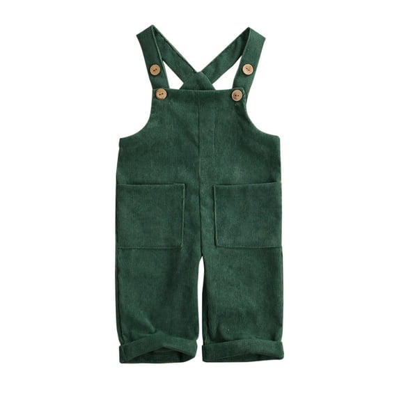Baby Boy Girl Corduroy Overalls Suspender Bib Pants One-Piece Strap Jumpsuit