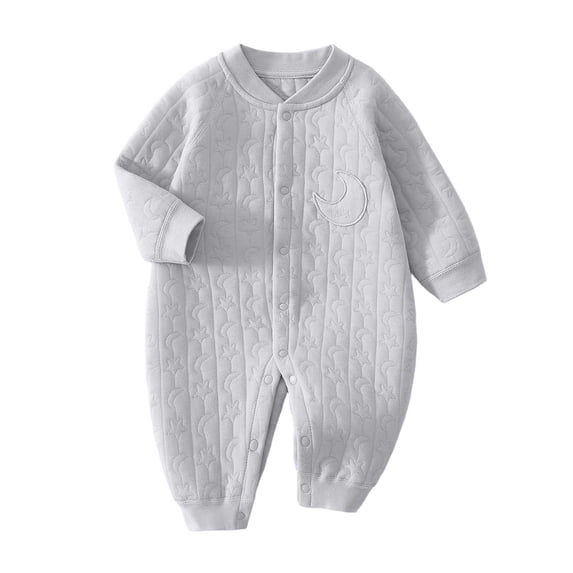 Baby Boy Girl Cotton Romper Long Sleeve Jumpsuit Bodysuit Newborn Cute Onesie Bodysuit Infant Soft One Piece Pajamas Unisex Home Clothes