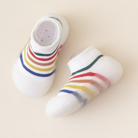 Baby Boy Girl Cotton Walking Shoes Non Skid Breathable Slippers on Sneakers Boys Girls Walking Socks Shoes for 9-12 Months