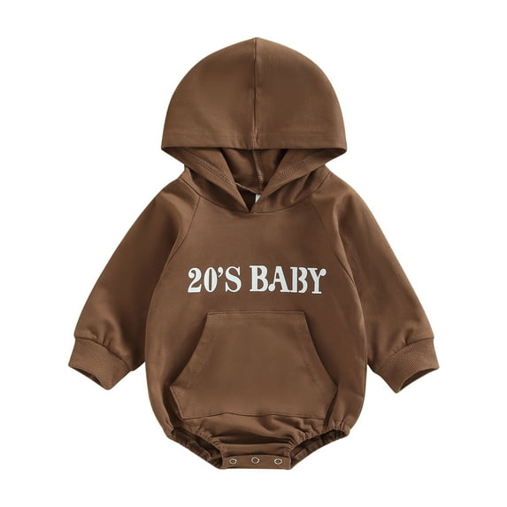 Baby Boy Girl Fall Clothes 20s Baby Hoodie Sweatshirt Romper Long Sleeve Onesie Outfit Cute Infant Clothing