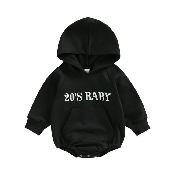 Baby Boy Girl Fall Clothes 20s Baby Hoodie Sweatshirt Romper Long Sleeve Onesie Outfit Cute Infant Clothing