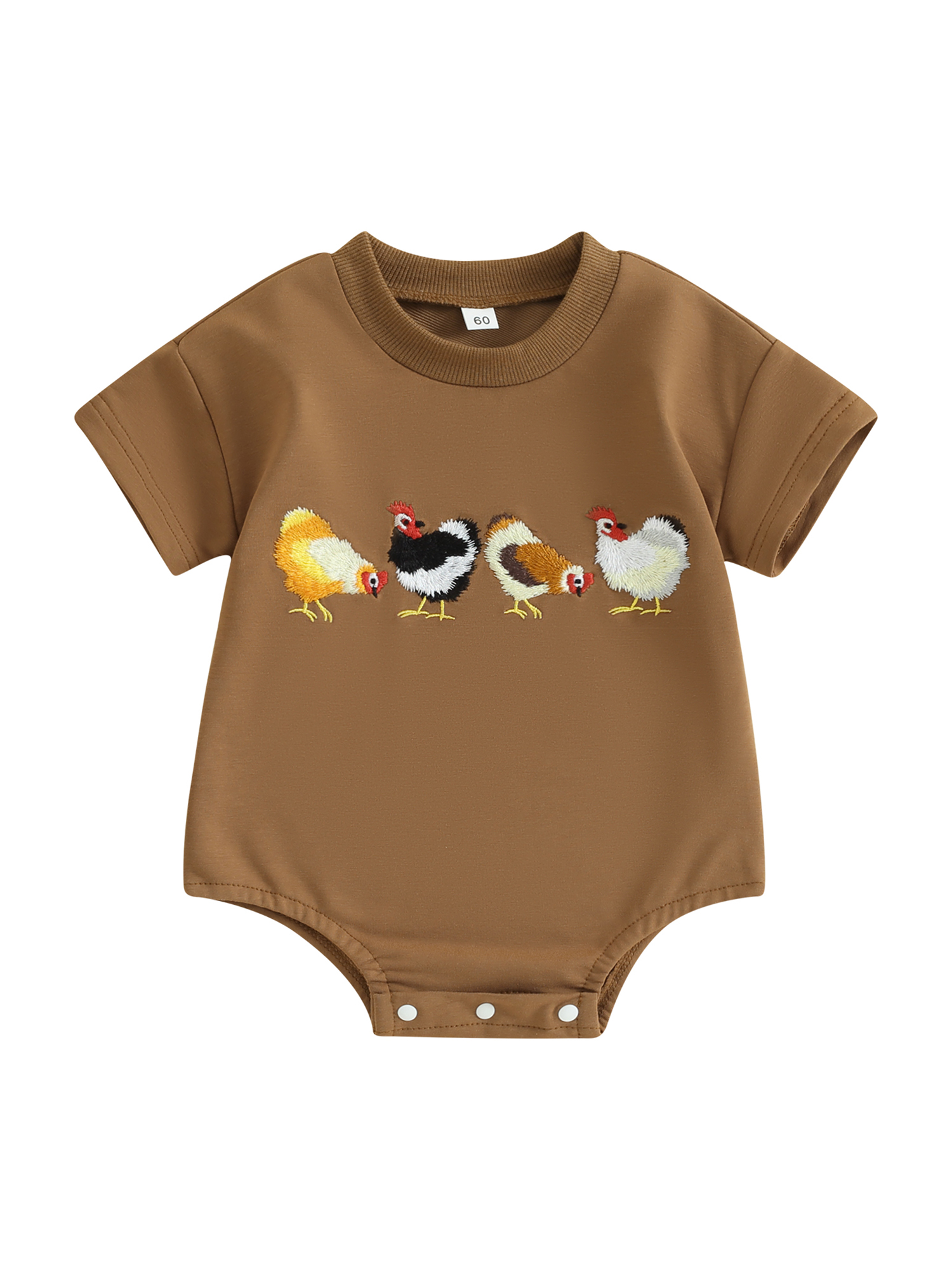 Baby Boy Girl Farm Outfit Embroidery onepiece Animal Bubble Romper