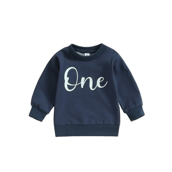 Baby Boy Girl First Birthday Outfit Crewneck Long Sleeve Sweatshirt Pullover Top Fall Winter Clothes