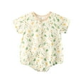 Baby Boy Girl Floral Short Sleeve Romper Onesie Bodysuit Jumpsuit