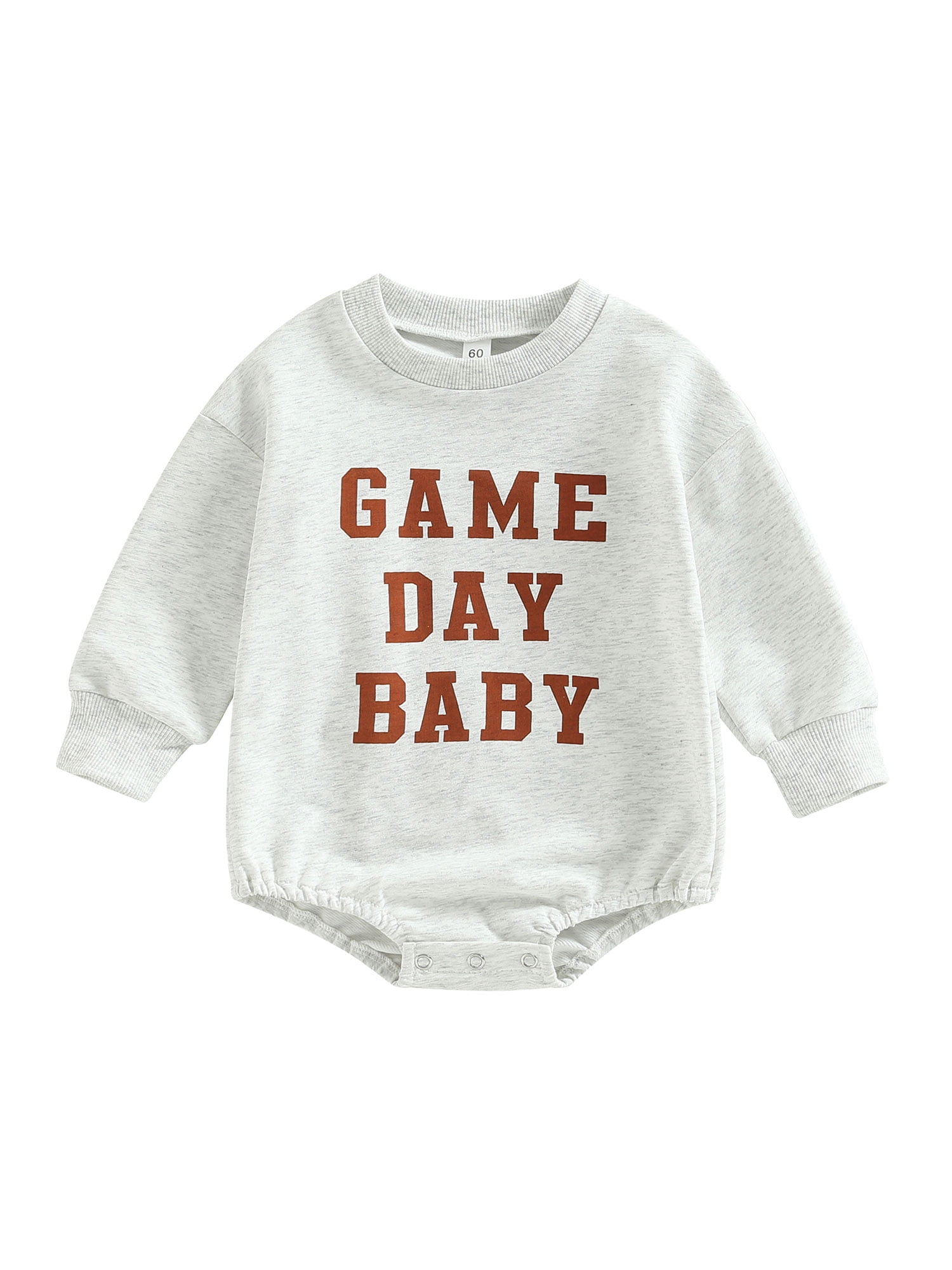Baby Boy Girl Football Season Romper Sweatshirt Long Sleeve Letter