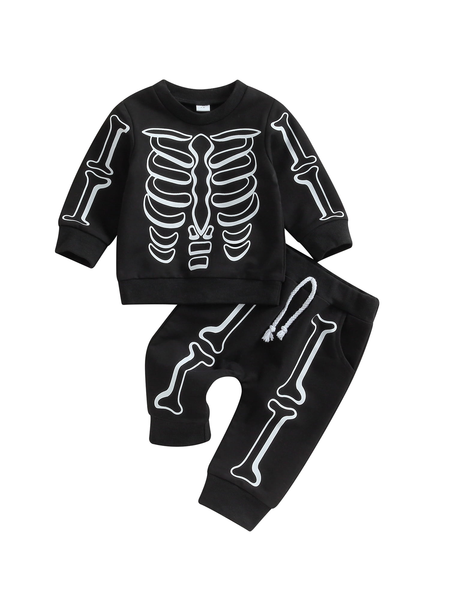 Baby Boy Girl Halloween Clothes Skeleton Black Long Sleeve Outfits