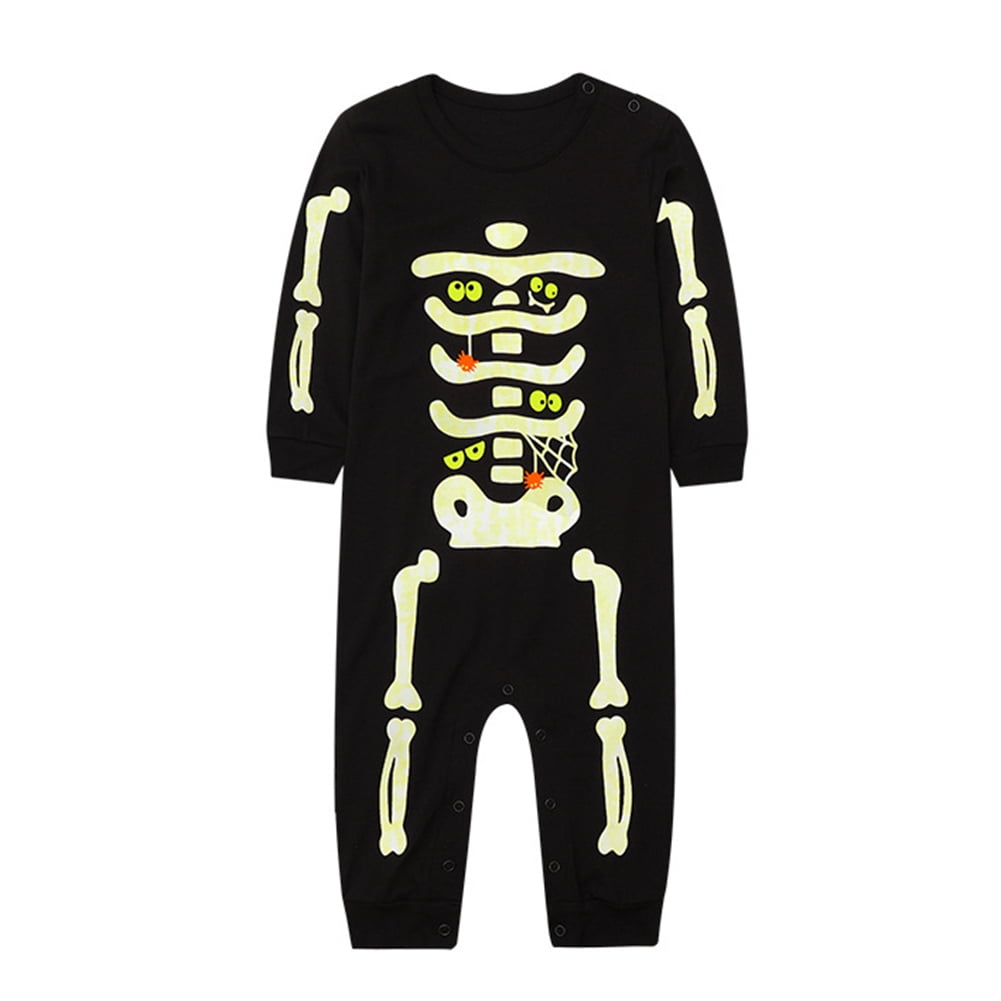 Baby Boy Girl Halloween Costume Newborn Skeleton Outfit Skull Hoodie,12