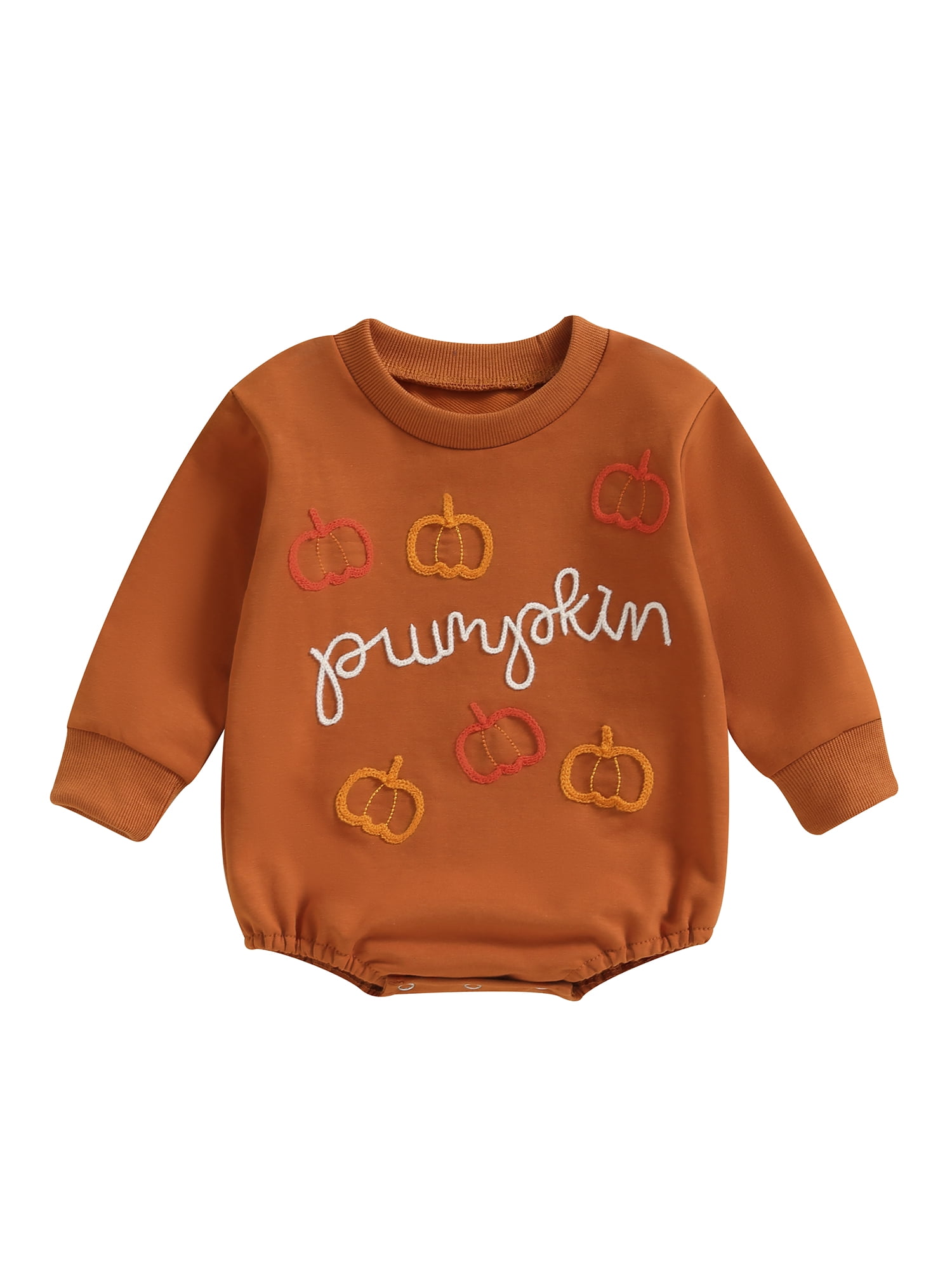 Baby Boy Girl Halloween Outfit Sweatshirt Romper Long Sleeve Pumpkin