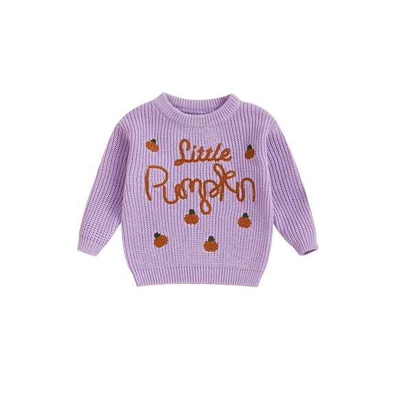 Baby Boy Girl Halloween Oversized Knit Sweater Letter Pumpkin Chunky Long Sleeve Pullover Sweater Shirts Warm Fall Winter Tops Clothes
