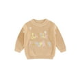 Baby Boy Girl Halloween Sweater Letter Floral Embroidery Long Sleeve