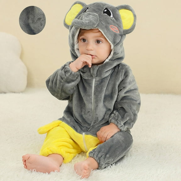 Baby Boy Girl Hooded Jumpsuit Unisex Toddler Animal Outfit Long Sleeve Romper Halloween Outfit Toddler Onesie Clothes 3T