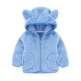 thumbnail image 1 of Baby Boy Girl Hoodie Jacket Coat Bear Ear Zipper Up Jacket Coat Tops Cute Warm Coat Baby Winter Coat Outfits 12-18 Months, 1 of 3
