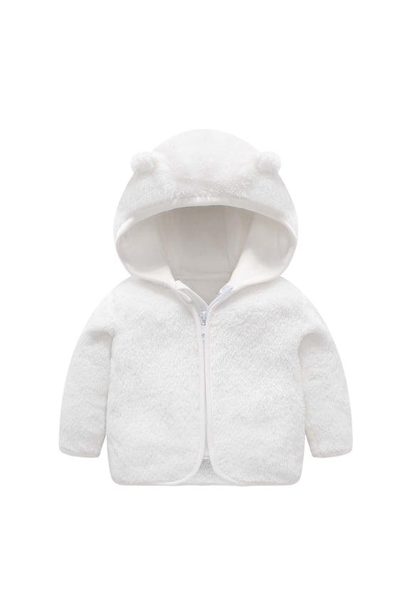 Baby Boy Girl Hoodie Jacket Coat Cute Bear Ear Zip-up Hoodies Clothes Cute Warm Outfits Baby Boy Girl Winter Clothes 0-24 Months