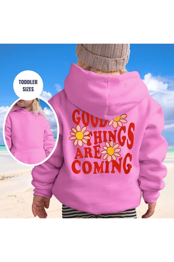 Baby Boy Girl Hoodies Sweatshirt Graphic Letter Print Long Sleeve Cotton Sweatshirt Casual Jackets With Pockets Fall Winter Coat Outerwear for New Years Gifts Size 11-12