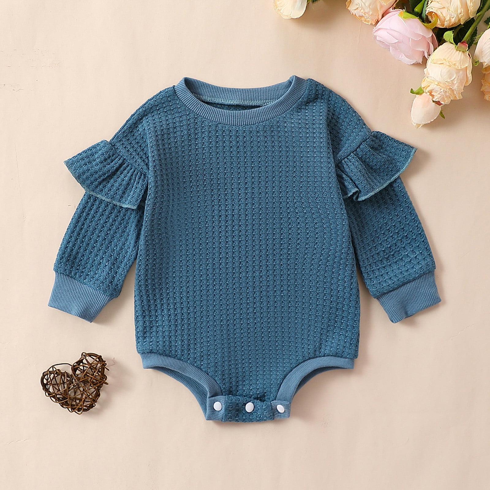 Baby Boy Girl Knit Sweater Bubble Romper Newborn Oversized Crewneck