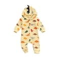 thumbnail image 1 of Baby Boy Girl Long Sleeve Hooded Jumpsuit Cartoon Dinosaur Printed Romper Bodysuit Overall Outfits, 1 of 7