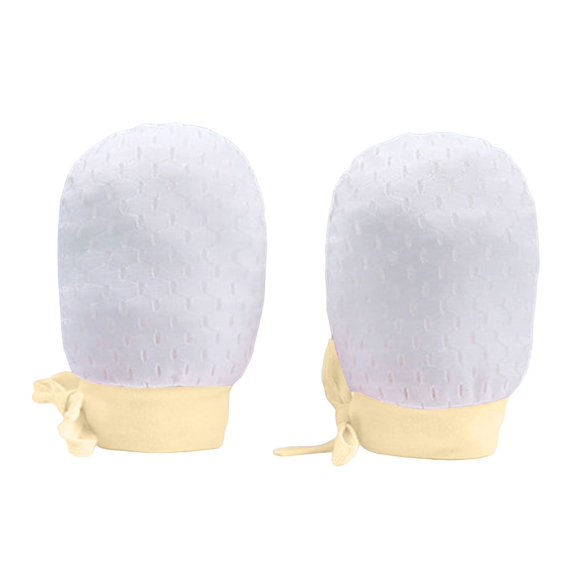 Baby Boy Girl No Scratch Silk Cotton Mittens Mesh Breathable Drawstring Gloves For Toddler No Scratch Mittens For Unisex