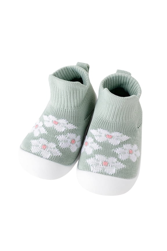Baby Boy Girl Non-Skid Indoor Walking Shoes Breathable Warm Elastic Sock Shoes with Protect Toes Outdoor Sneakers