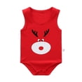 thumbnail image 1 of Baby Boy Girl One-Piece Rompers Funny Cartoons Print Sleeveless Cotton Newborn One Piece Vests Button Down 0-24M Infant Jumpsuit On Clearance, 1 of 2