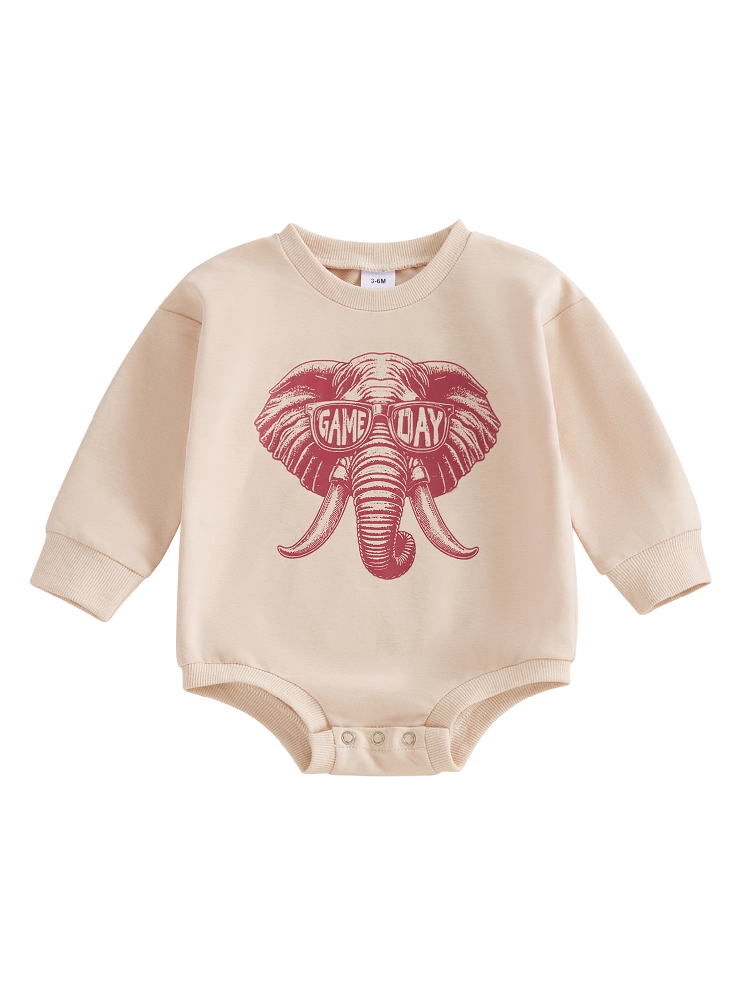 Baby Boy Girl Romper Game Day Long Sleeve Crew Neck Bodysuit Newborn