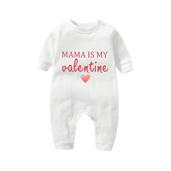 Baby Boy Girl Romper Newborn Cute Onesies Clothes Valentines Day Gifts Hearts Print First Christmas Outfit 3-18 Months (6 Months, White 15)