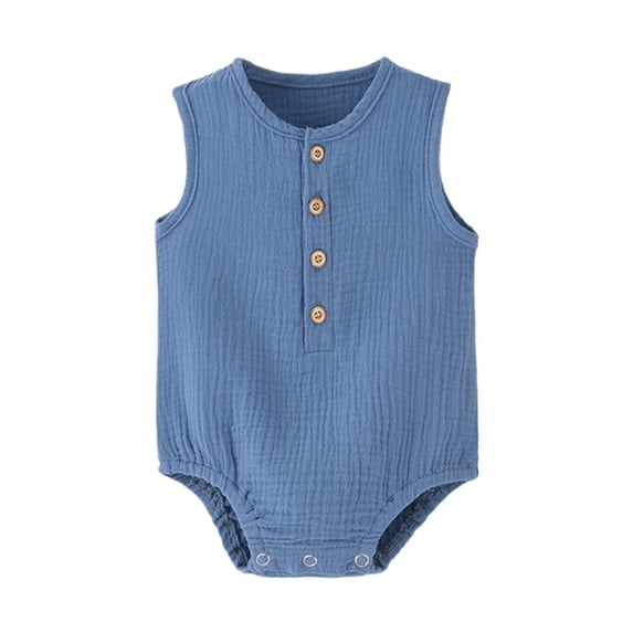 Baby Boy/Girl Romper Sleeveless Cotton Linen Tank Top Bodysuit One Piece Neutral Baby Summer Clothes