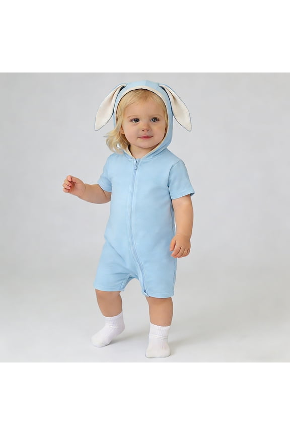 Baby Boy Girl Rompers Bunny Ear Easter Romper Long Sleeves Spring Clothes Preemie Sleepers 0-3 Months