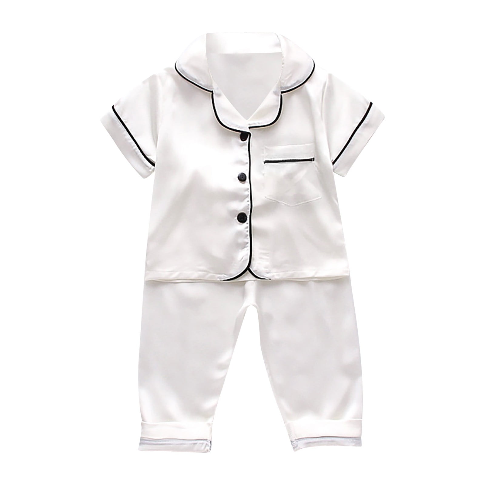 Baby Solid Color Comfy Fabric Shirt Sets Pajamas Home Clothes
