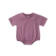 thumbnail image 1 of Baby Boy Girl Solid Shirt Bubble Romper Oversized Short Sleeve Onesie Unisex Newborn Outfit, 1 of 8