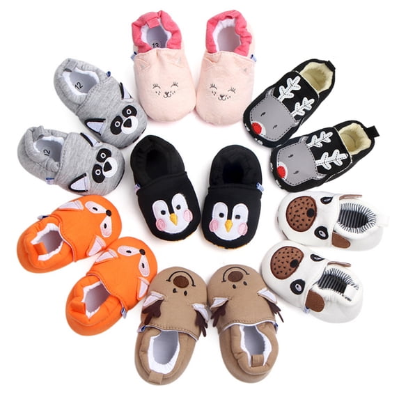 Baby Boy Girl Toddler Newborn Animal Cartoon Autumn Winter Anti-Slip Shoes Cotton Soft Bottom Walkers 0-18M